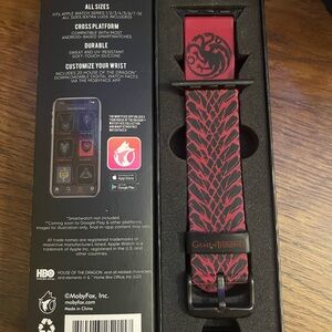 Game of Thrones Dragon Apple Watch Band - Red and Black